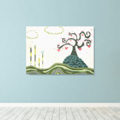 Vector Fantasy Doodle Landscape Art Canvas Afdruk (Insitu (Houten vloer))