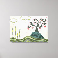 Vector Fantasy Doodle Landscape Art Canvas