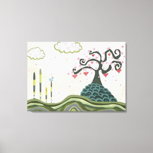 Vector Fantasy Doodle Landscape Art Canvas Afdruk (Voorkant)