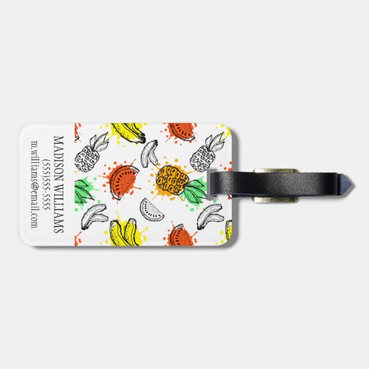 Vector grafisch naadloos patroon bagagelabel (Achterkant horizontaal)