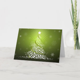 Vector Groene Kerstboom Feestdagen Kaart