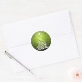 Vector Groene Kerstboom Ronde Sticker (Envelop)