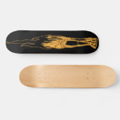 Vector hand getekende illustratie van dood met pla skateboard (Horizontaal)