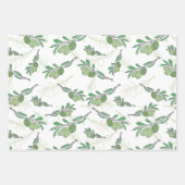 Vector handgetrokken olijftak inpakpapier vel (Voorkant 2)