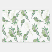Vector handgetrokken olijftak inpakpapier vel (Voorkant)