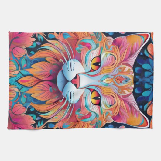 Vector Kat Handdoek (Horizontaal)