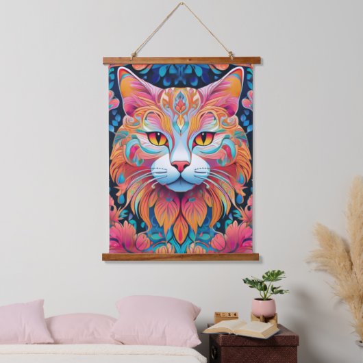 Vector Kat Wandtapijt Hangend Wandkleed (Slaapkamer)