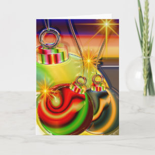 Vector Kerst Kaart met Ornamenten