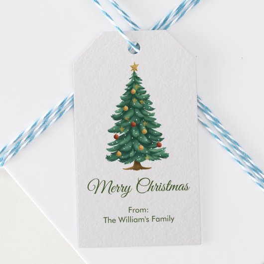 Vector kerstboom cadeaulabel