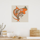 Vector Kunst Nieuwe Fantasielegantie op grijs, vie Poster (Keuken)