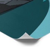 Vector Lake Uitzicht Mountain Achtergrond Poster (Hoek)