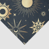 Vector Magic Met Gouden Zon Maan Sterren Patroon Tissuepapier (Detail)