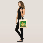Vector met groene bubbels tote bag (Voorkant (model))