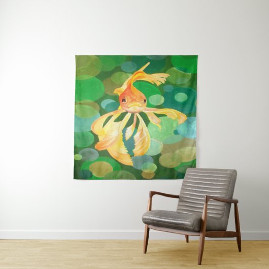 Vector met groene bubbels wandkleed (In situ)