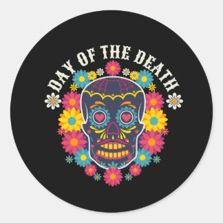 Vector muertos schedel platte vector ronde sticker
