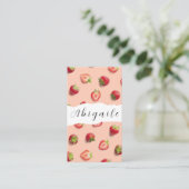 Vector naadloze aardbeienvisserij visitekaartje (Staand voorkant)