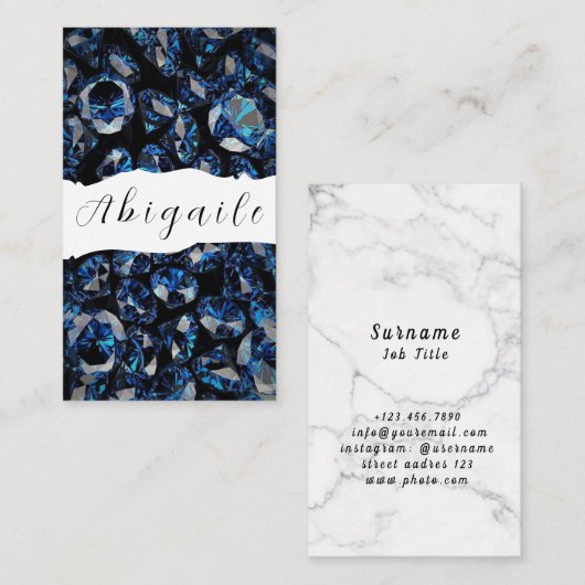 Vector naadloze diamanten zonder doezels visitekaartje (Voorkant / Achterkant)