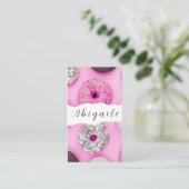 Vector naadloze donuts visitekaartje (Staand voorkant)