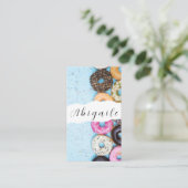 Vector naadloze  donuts visitekaartje (Staand voorkant)