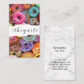 Vector naadloze  donuts visitekaartje (Voorkant / Achterkant)