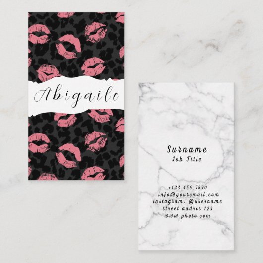 Vector naadloze lips Visitekaartje (Voorkant / Achterkant)