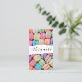Vector naadloze  Macarons Business Visitekaartje (Staand voorkant)