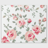 Vector Roos Pattern Wrapping Paper Cadeaupapier (Vlak)