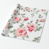 Vector Roos Pattern Wrapping Paper Cadeaupapier (Uitgerold)