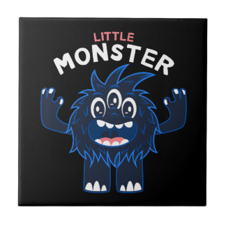Vector schattig klein monster cartoon tshirt desig tegeltje
