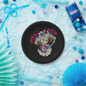 Vector schedel mexicaanse catrina papieren bordje (Feest)