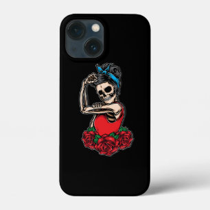 Vector schedel rockabilly  stijl iPhone 13 mini hoesje