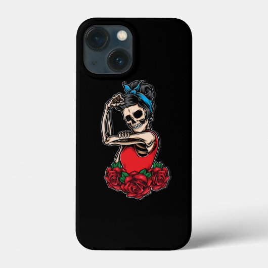 Vector schedel rockabilly  stijl Case-Mate iPhone case (Achterkant)
