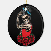 Vector schedel rockabilly  stijl keramisch ornament (Links)