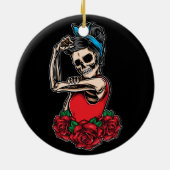 Vector schedel rockabilly  stijl keramisch ornament (Achterkant)