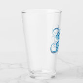 Vector Silhouette van Blauwe Octopus Glas (Rechts)