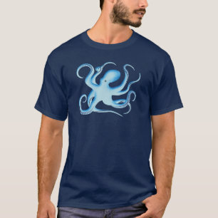 Vector Silhouette van Blauwe Octopus T-shirt