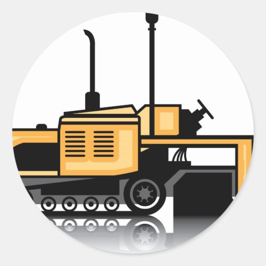 Vector van asfaltpaver ronde sticker (Voorkant)