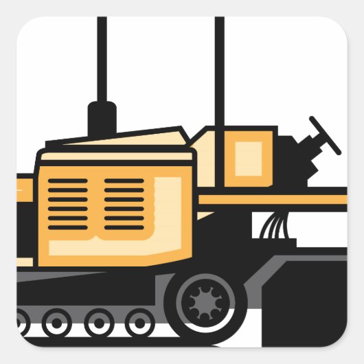 Vector van asfaltpaver vierkante sticker (Voorkant)