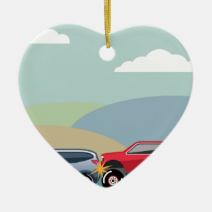 Vector van een voertuig met achteruitrijinrichting keramisch ornament