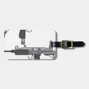 Vector van Uzi-Pistool Bagagelabel