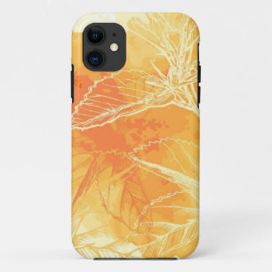 Vector Waterverf Achtergrond & Tropische Bloemen iPhone 11 Hoesje