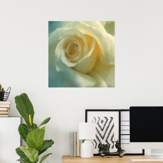 Vector White Rose Poster (Thuiskantoor)
