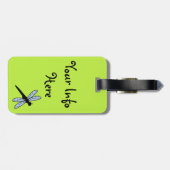 Vectordragonfly (groene achtergrond) bagagelabel (Achterkant horizontaal)