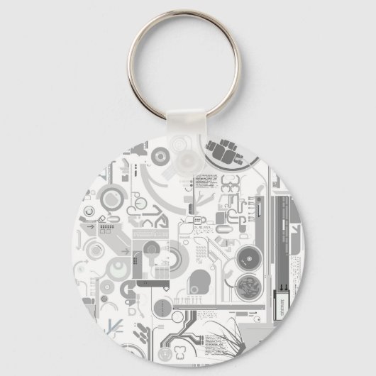 Vectorexperiment van de technologienchip harde sch sleutelhanger (Voorkant)