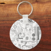 Vectorexperiment van de technologienchip harde sch sleutelhanger (Voorkant)