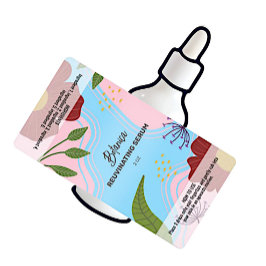 Vectorflaconetiket met drager uit het serum etiket