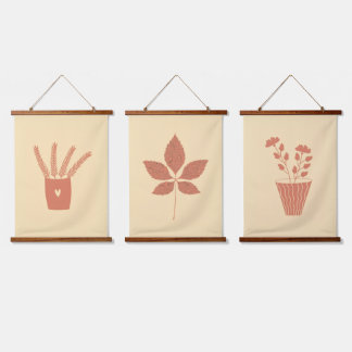 vectorillustratie over botanisch thema met bloem hangend wandkleed