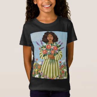 vectorillustratie van een mooie jonge vrouw t-shirt