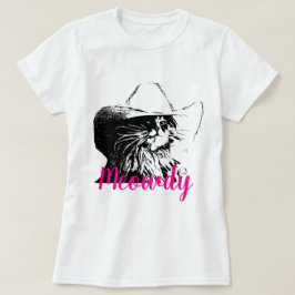 Vectorkat met cowboy Pet Meowdy T-shirt