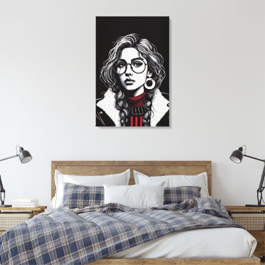 vectormeisje canvas afdruk (Insitu (Slaapkamer))